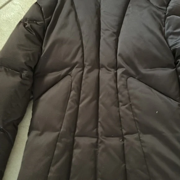 Calvin Klein Brown Long Puffer Down Hooded Coat - Size XS- Excellent Condition - Picture 10 of 16